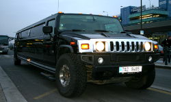 Black Stretch Hummer H200 at Prague Ruzyne Airport