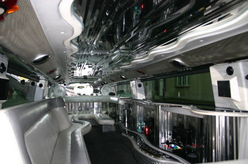 White Stretch Hummer in Prague - picture of interior