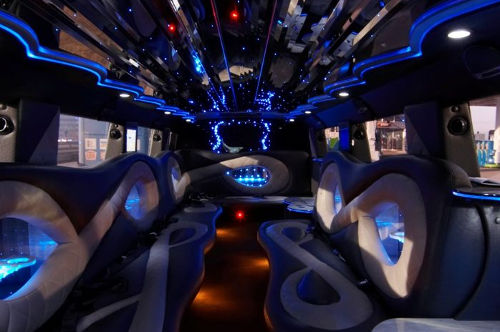 White Stretch Hummer in Prague - picture of interior #2