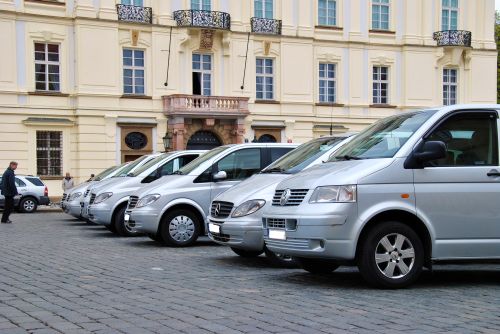 Car fleet of Airport Transfer Prague at Prague Castle Square