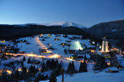 ski resort Pec pod Snezkou night view